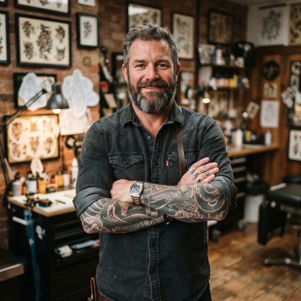 Rick Marquez, lead tattoo artist and owner of Coast 2 Coast Tattoo